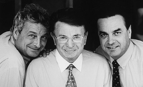 Jacques Courtin-Clarins with his sons Christian and Olivier.